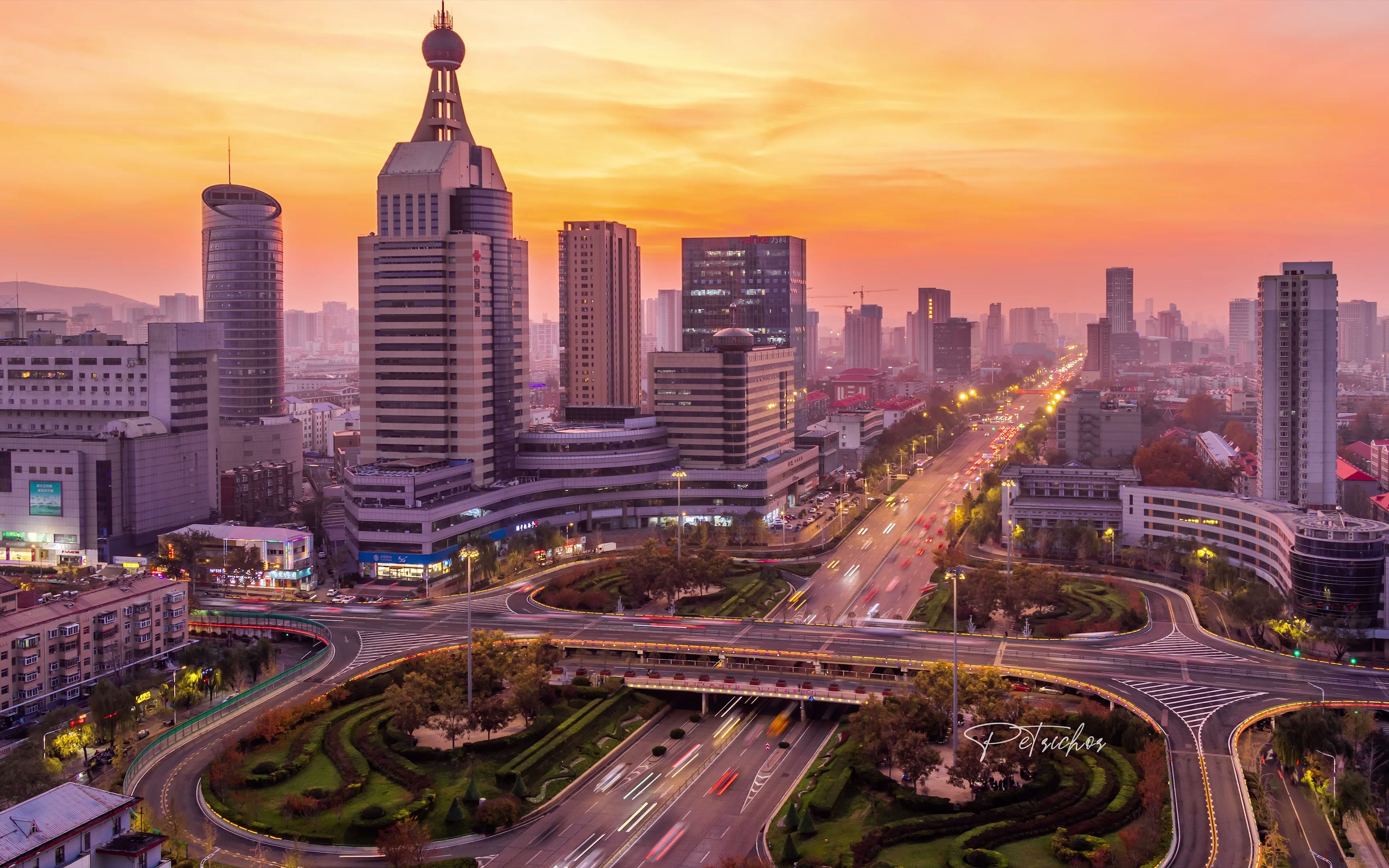 济南八一立交桥日落延时摄影