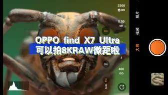 下载视频: 我的oppo find X7 Ultra可以拍8k RAW了，微距人的福利