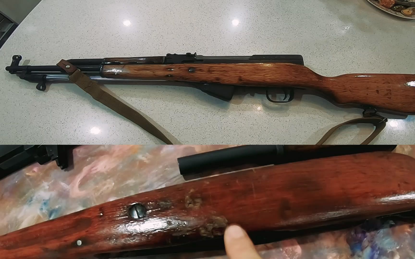 【轻武器】给老 五六半 换身衣服-翻新木质枪托