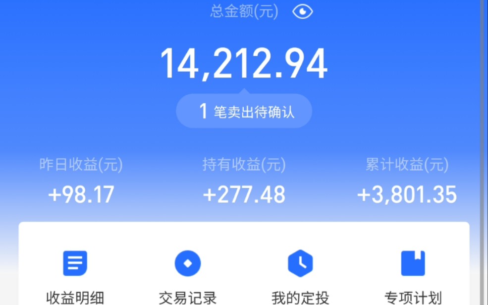 今天支付宝基金加场内盈利300今天清仓继续等机会