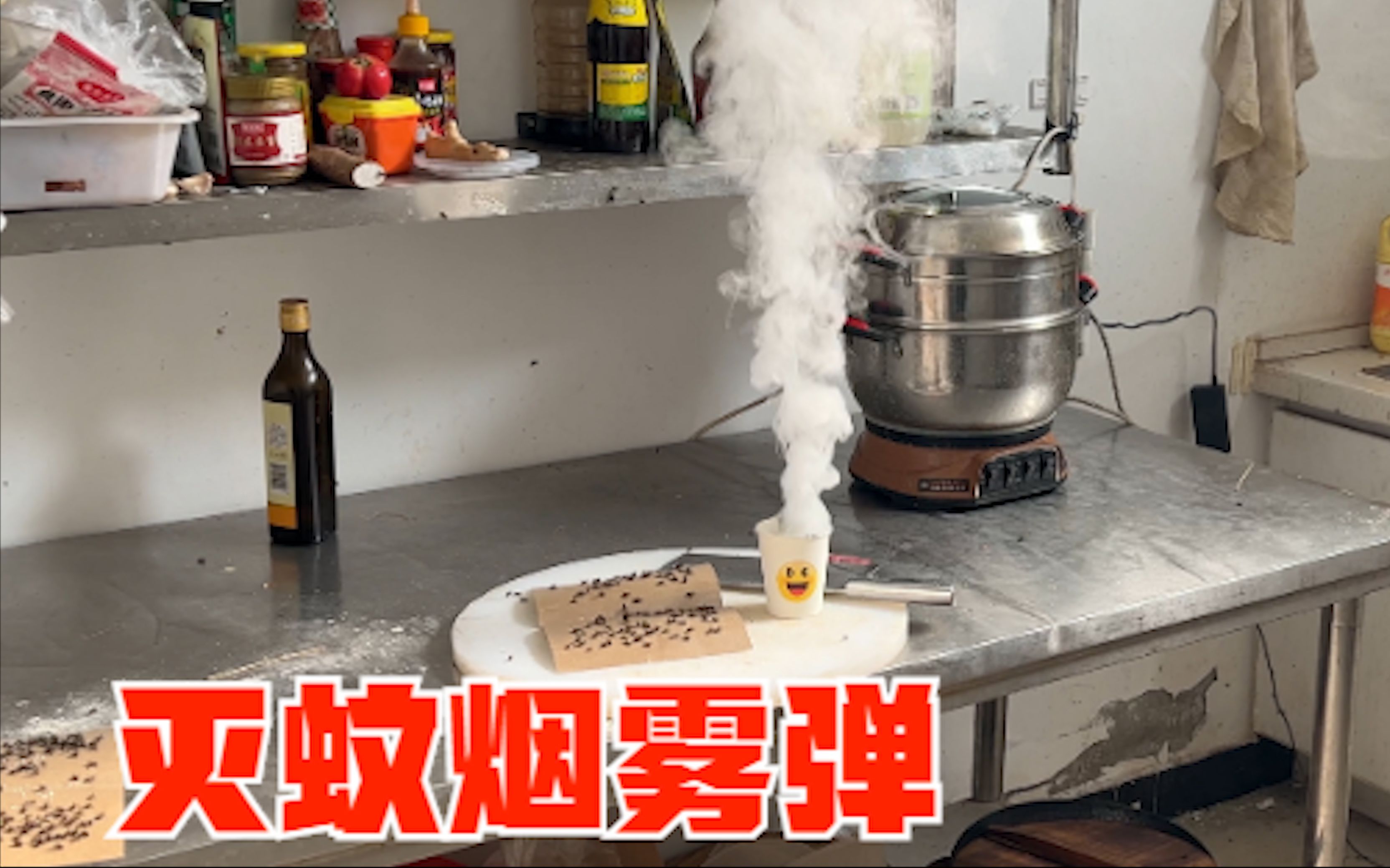 [图]小伙把蚊香片磨成粉沫，制作成了烟雾弹，没想到效果那么好