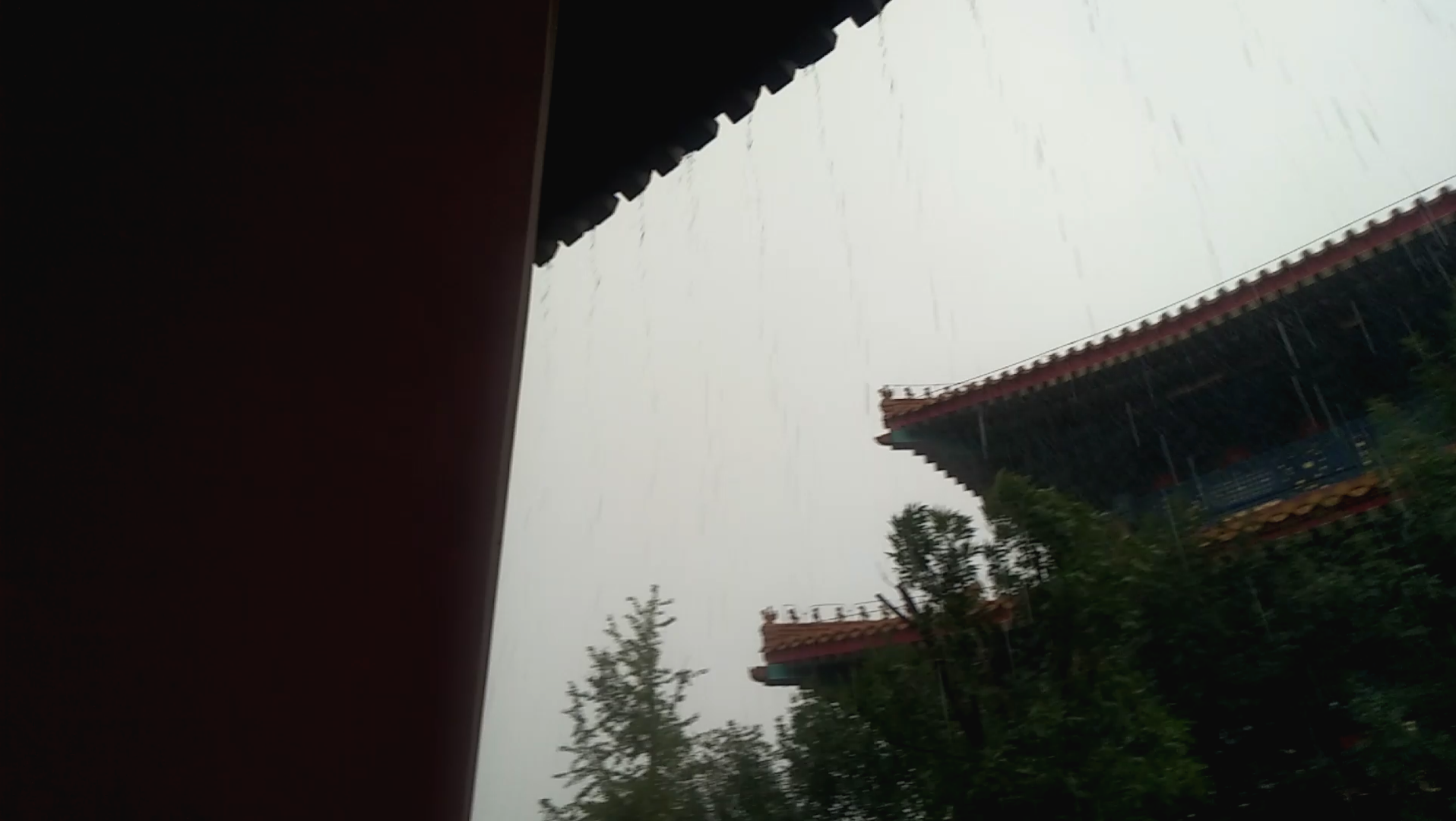 [图]佛系生活：天津塘沽又一场大雨，那就在寺院落雨听禅吧