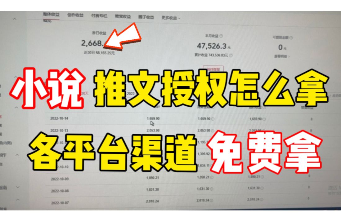 小说推文任务入口,小说推文如何获得授权,小说推文怎么变现,这一条视频告诉你!哔哩哔哩bilibili