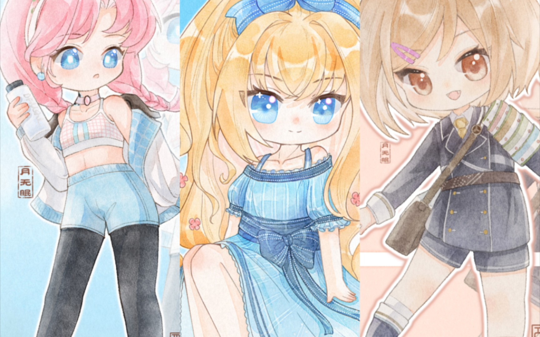 【绘画过程存档】蓝毒/乱藤四郎/包丁藤四郎