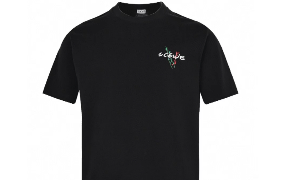 推荐loewe罗意威素描徽标泼墨印花短袖