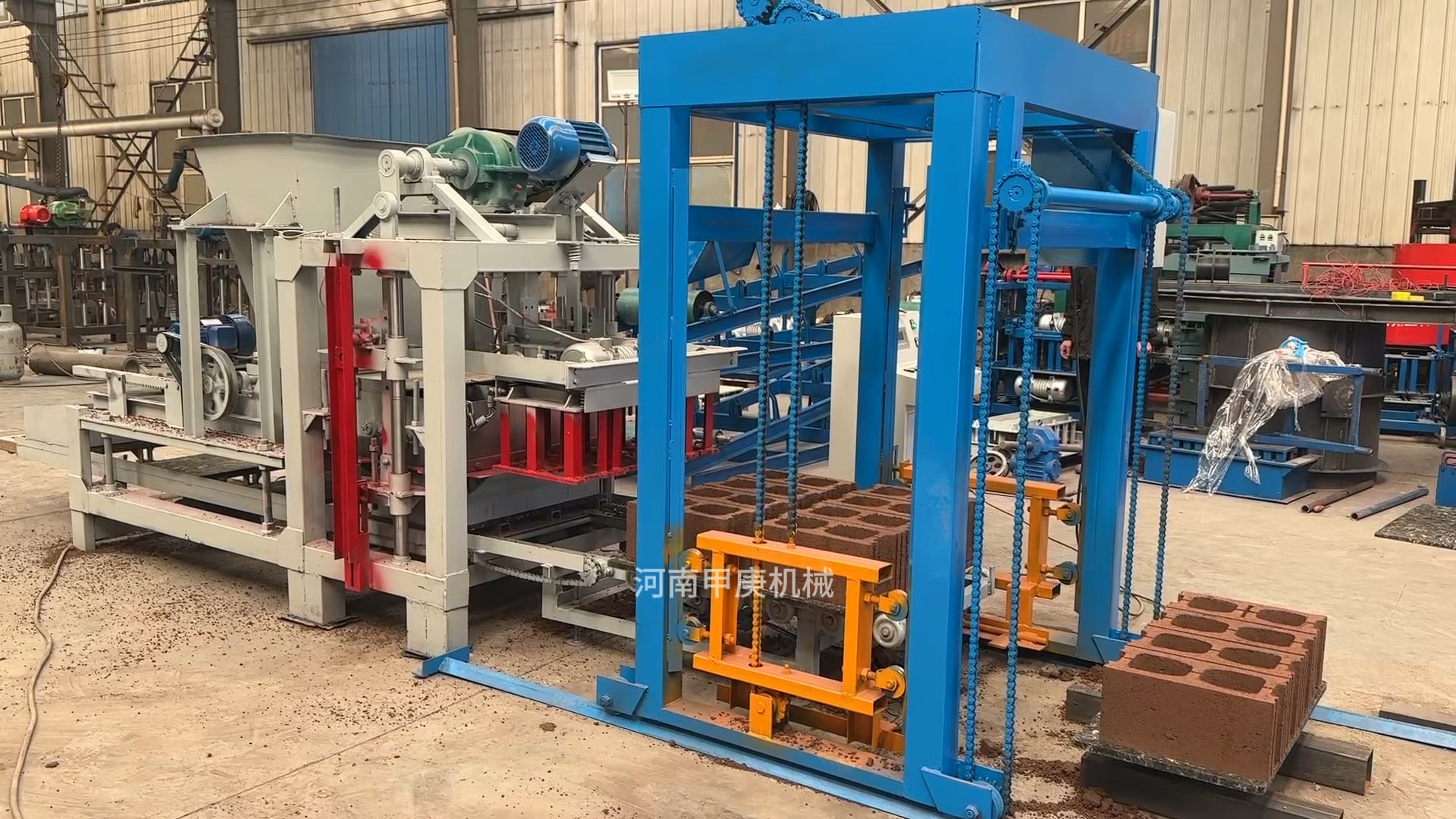 28空心水泥砖机生产线 一键启动空心砌块成型机