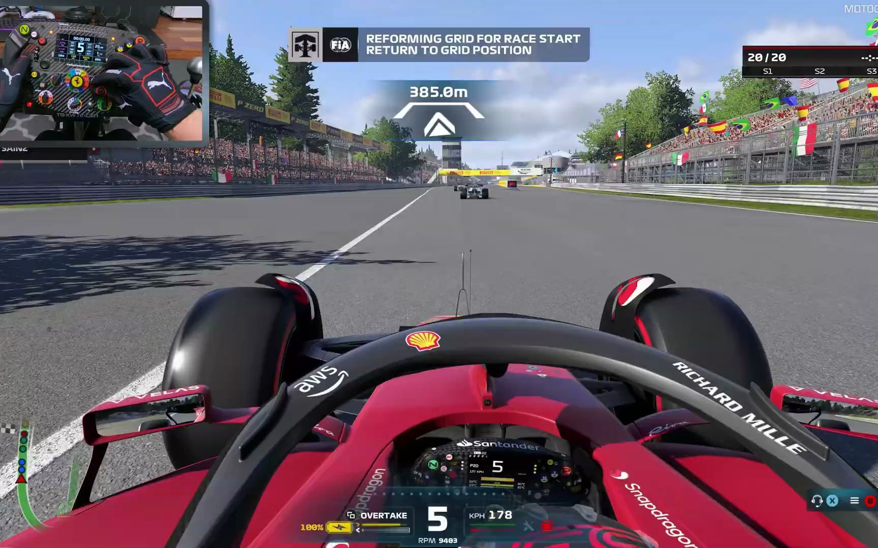 《f1 2022》25%蒙扎大奖赛 - 图马思特sf1000方向盘