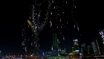 沙特利雅得庆祝举办2030世博会无人机烟花表演