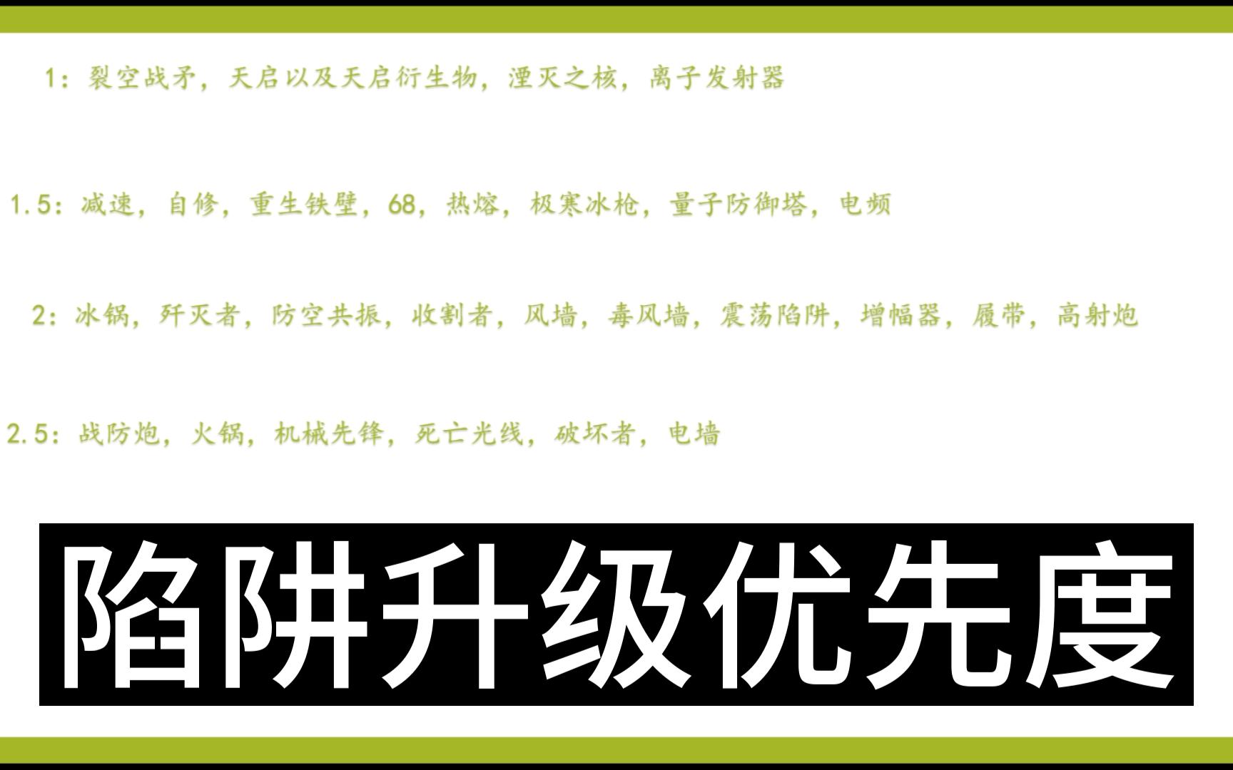 【逆战】塔防冷知识第十七期——陷阱升级优先度排行网络游戏热门视频