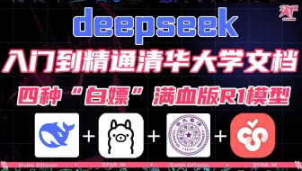 【第二期终极大礼】四种白嫖满血版DeepSeek R1模型API调用，清华大学《DeepSeek：从入门到精通》文档，也恭喜Deepseek成功恢复联网功能
