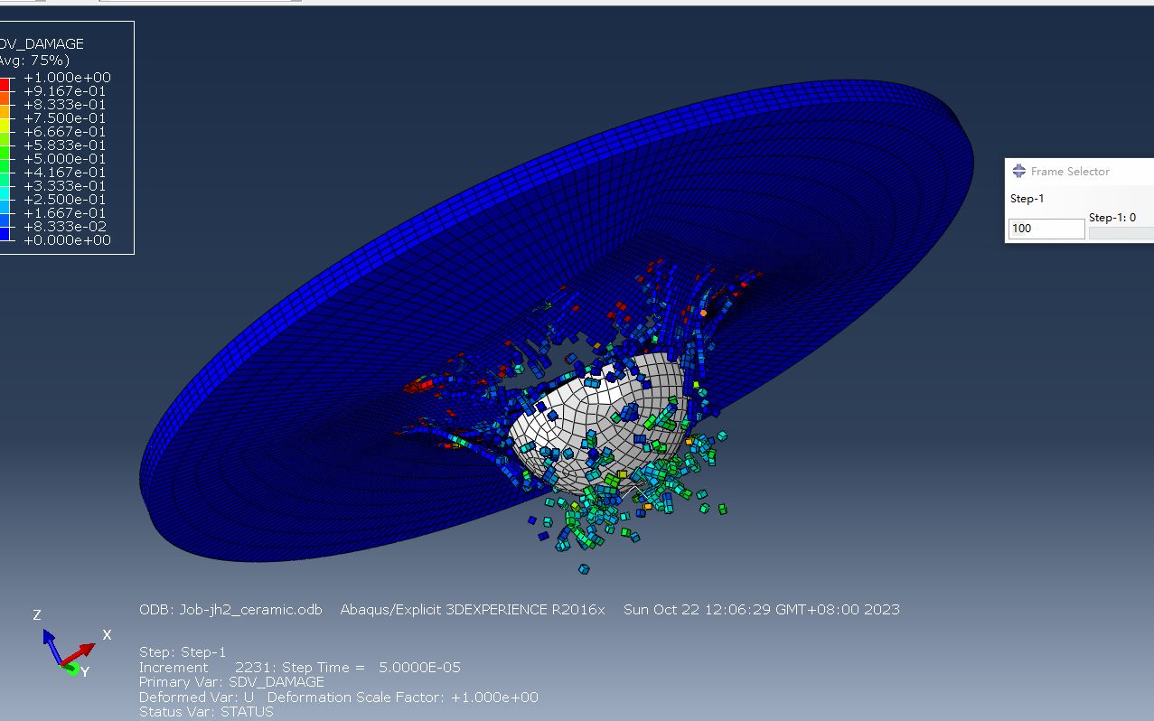 ABAQUS高速冲击陶瓷板SIC碳化硅JH2本构考虑cohesive单元(附详细修改关键字)哔哩哔哩bilibili