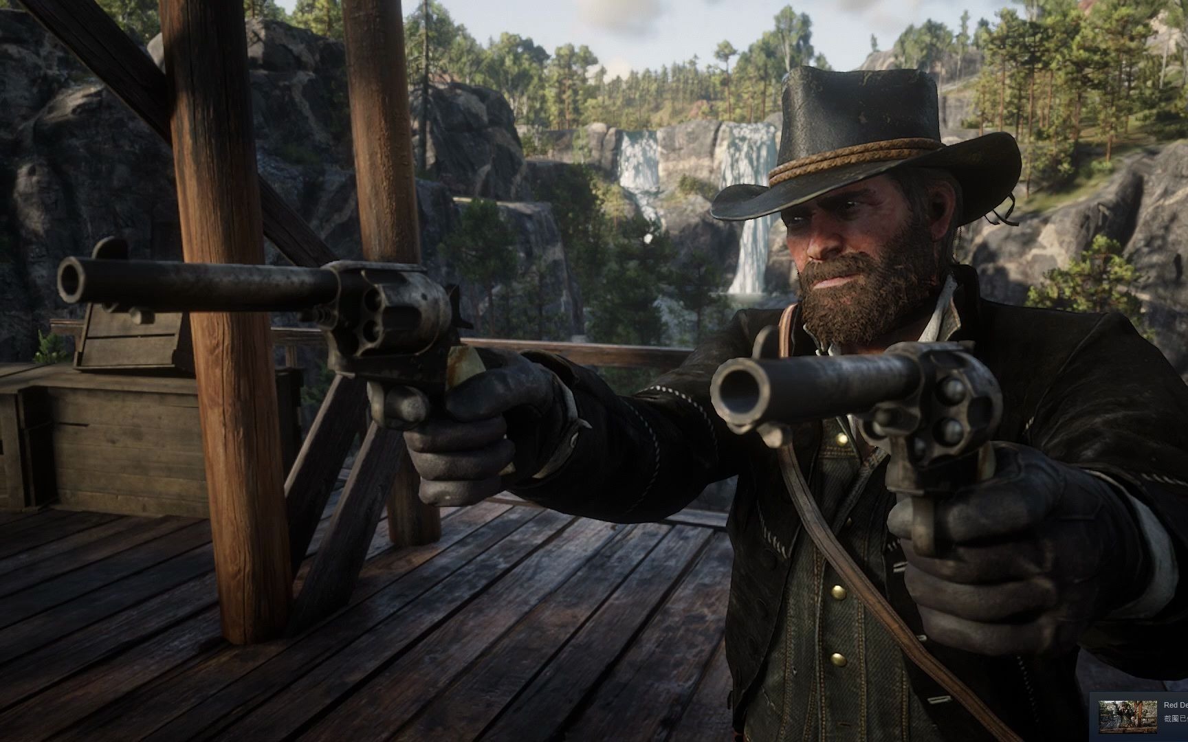 荒野大镖客2:亚瑟的穿搭展示-穿约翰的西部套装