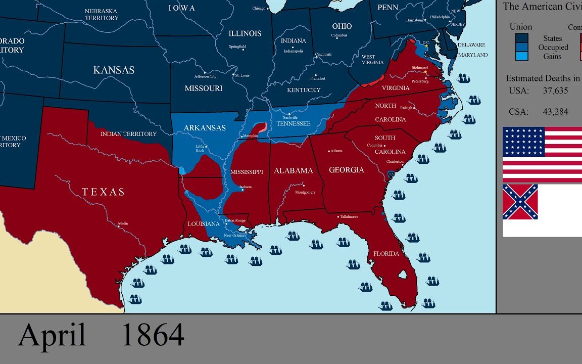 【历史地图】南北战争:逐日记录美国内战战线变化(1861年4月12日