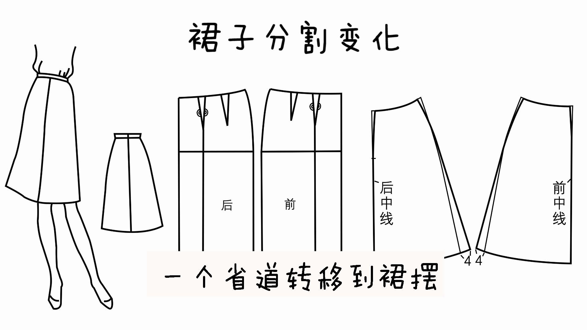 裙子的分割变化四片裙 六片裙 八片裙的制版原理哔哩哔哩bilibili