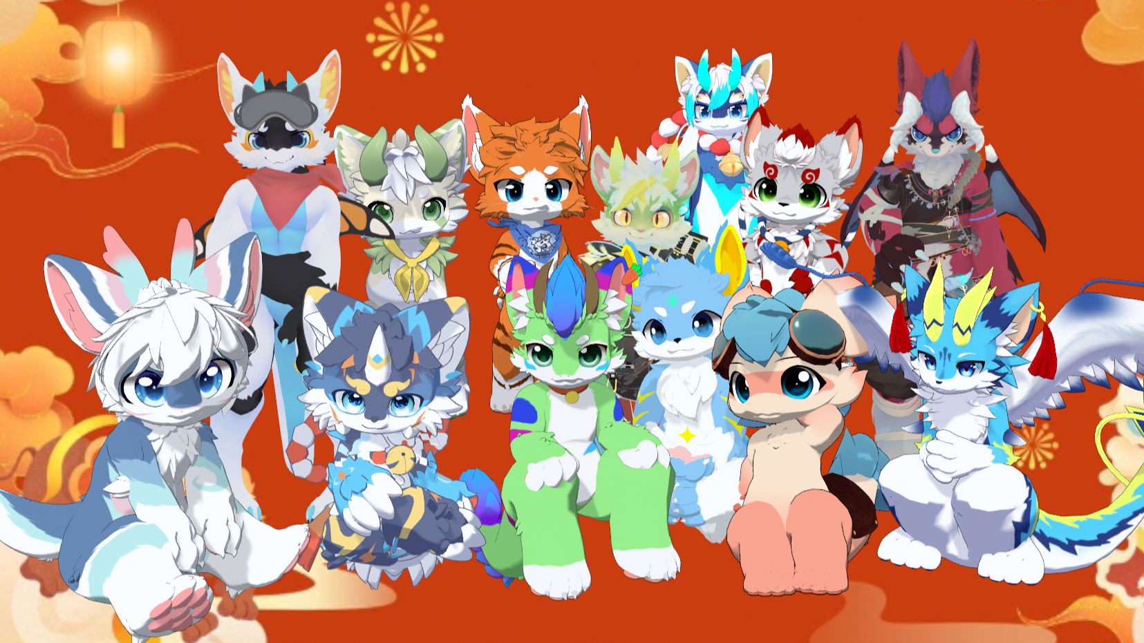 十几只兽兽祝您新年快乐啦!
