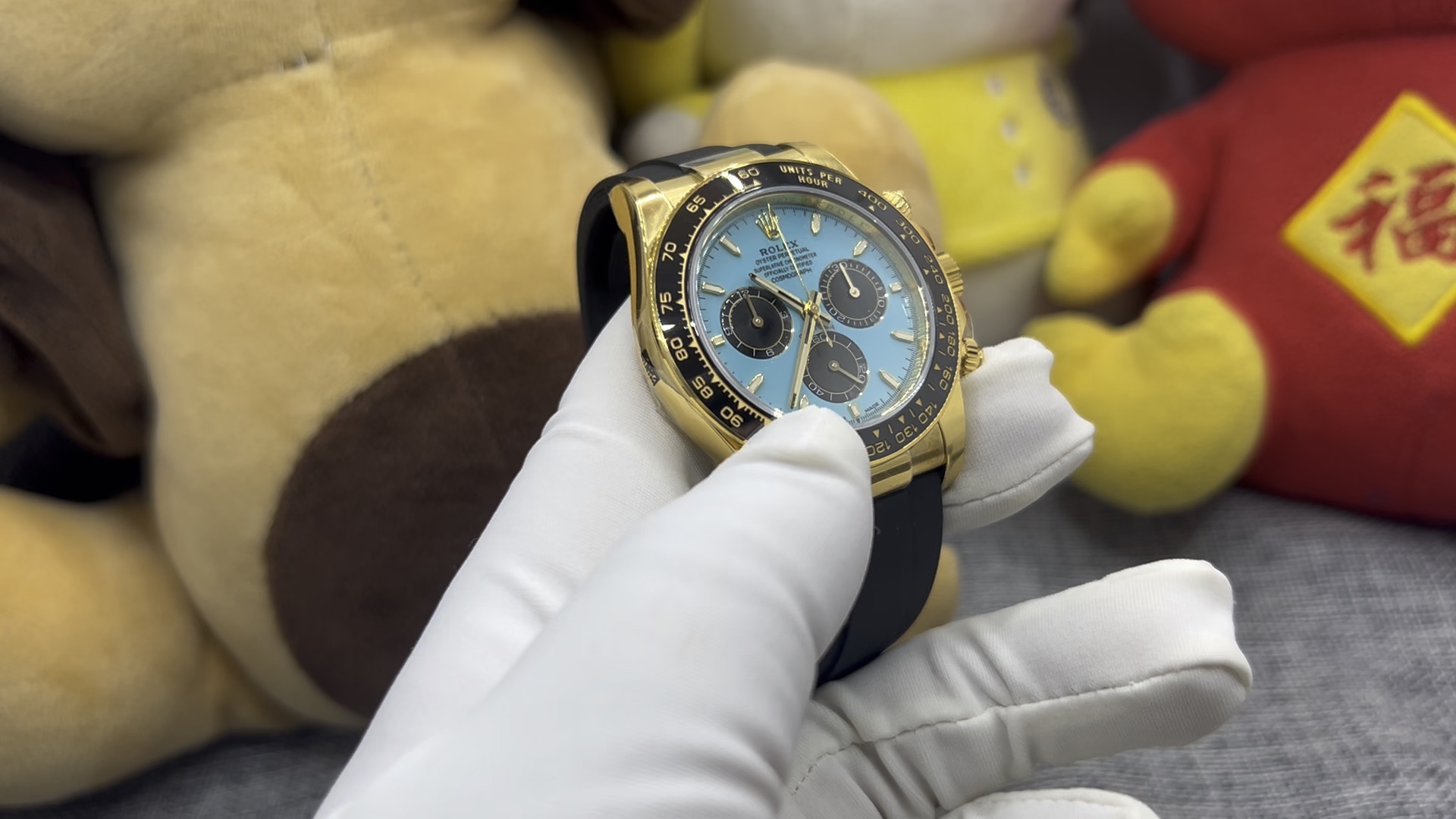 劳力士蒂芙尼蓝迪通拿系列松石蓝黄金迪通拿腕表