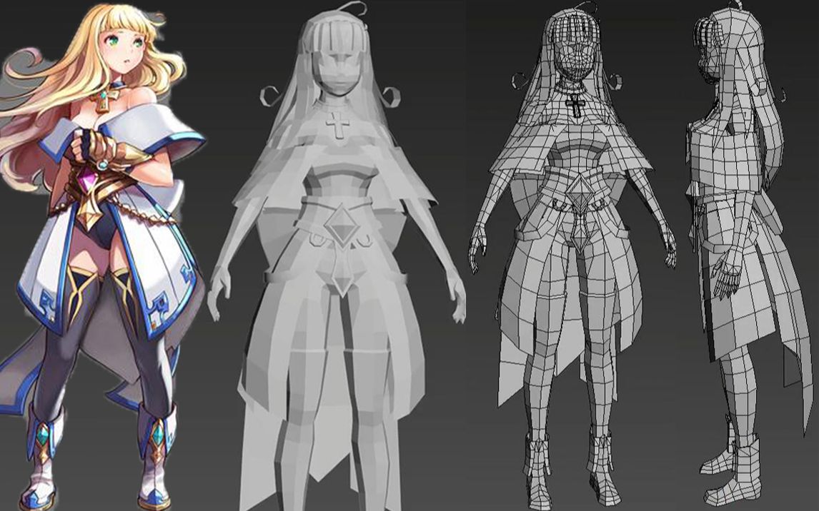 用3dmax做一个超胸妹子高度还原女性身体布线3d人物角色建模教程下