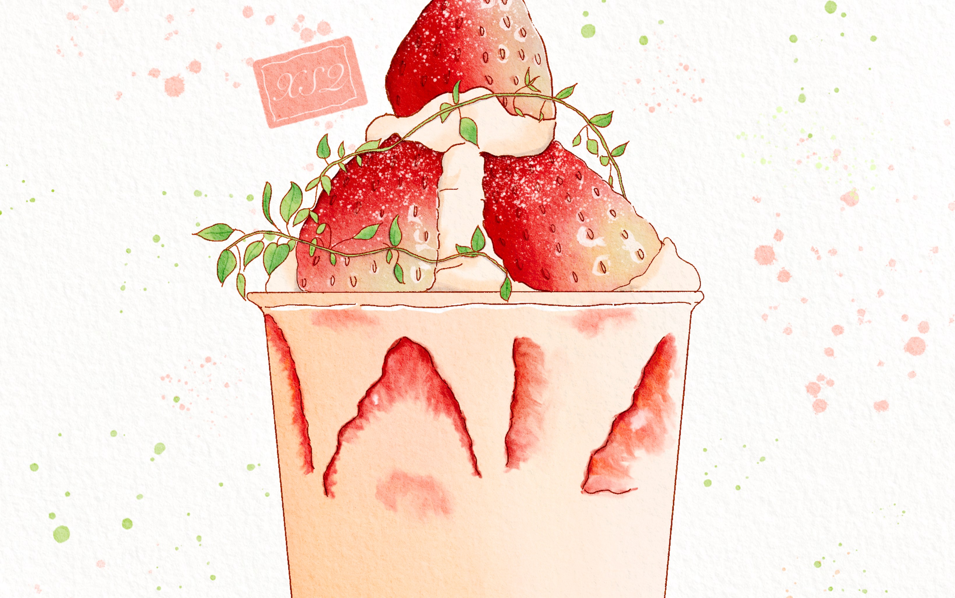 【procreate】雪顶草莓鲜牛乳-绘画小白4