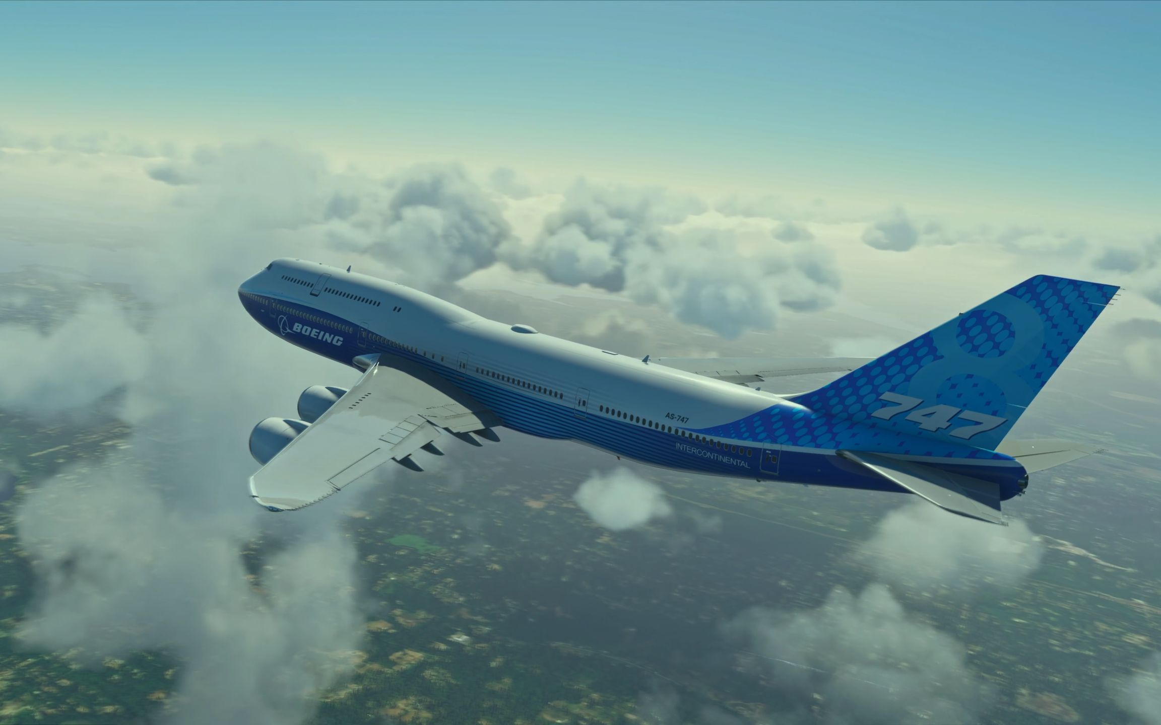 4k微软模拟飞行2020波音747西雅图起飞降落