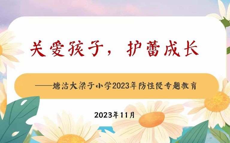 关爱孩子,护蕾成长——塘沽大梁子小学2023年防性侵专题教育哔哩哔哩bilibili