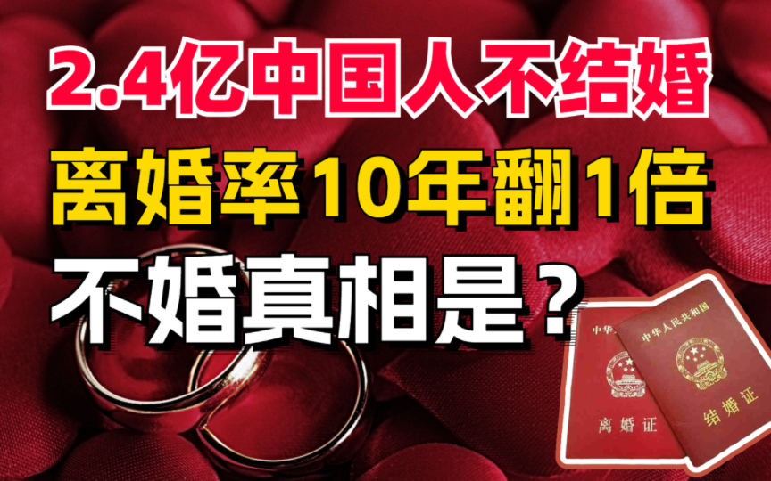 离婚率20年翻3倍,结婚人数首次跌破800万对,中国人为啥不愿结婚了??哔哩哔哩bilibili