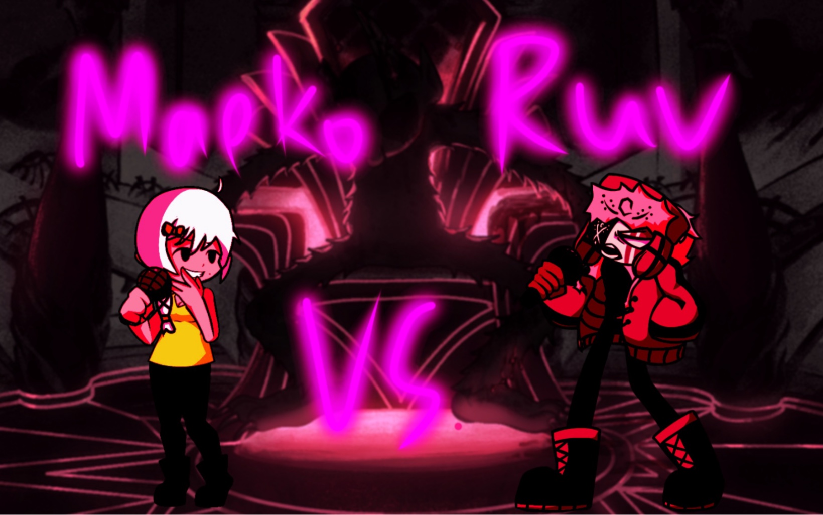 【fnf自制cover】devils gambit 但maeko挑战的不是monika,而是ruv来