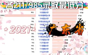 Download Video: 2021各211/985广东录取最低分排名(理)，看南方第一大省难度如何？