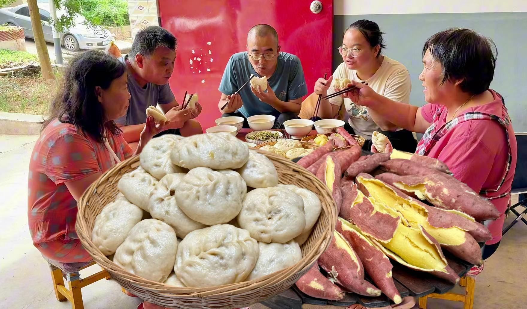 摘一个大葫芦,天天奶奶给大家蒸葫芦包子吃,皮薄馅香真美味!哔哩哔哩bilibili