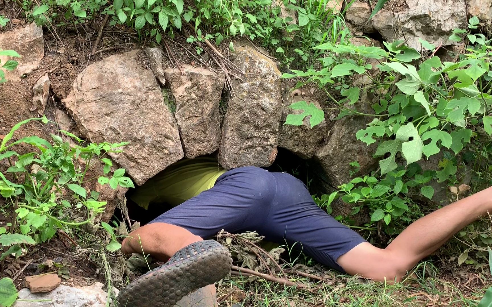 玉米地里有个坟洞小伙钻进去一看吓出一身冷汗