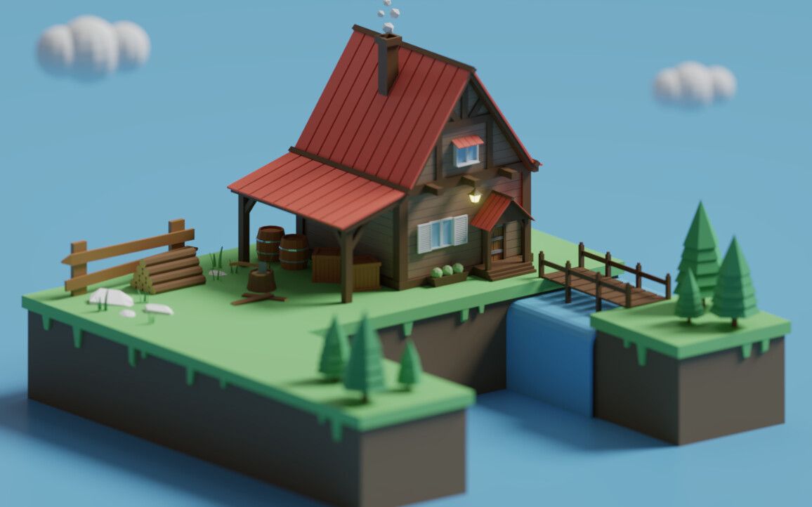 zbrush基础教程欧美卡通风格场景建模风格化场景3d建模案例讲解