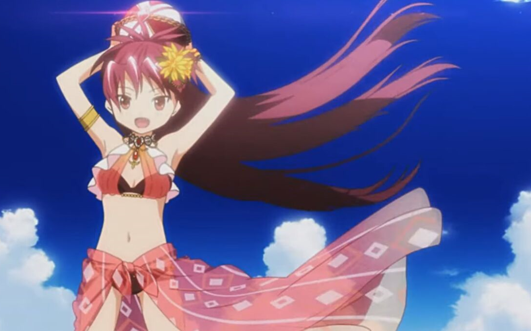 【魔法记录】佐仓杏子泳装召唤动画&必杀技&魔女化【美树沙耶香友情