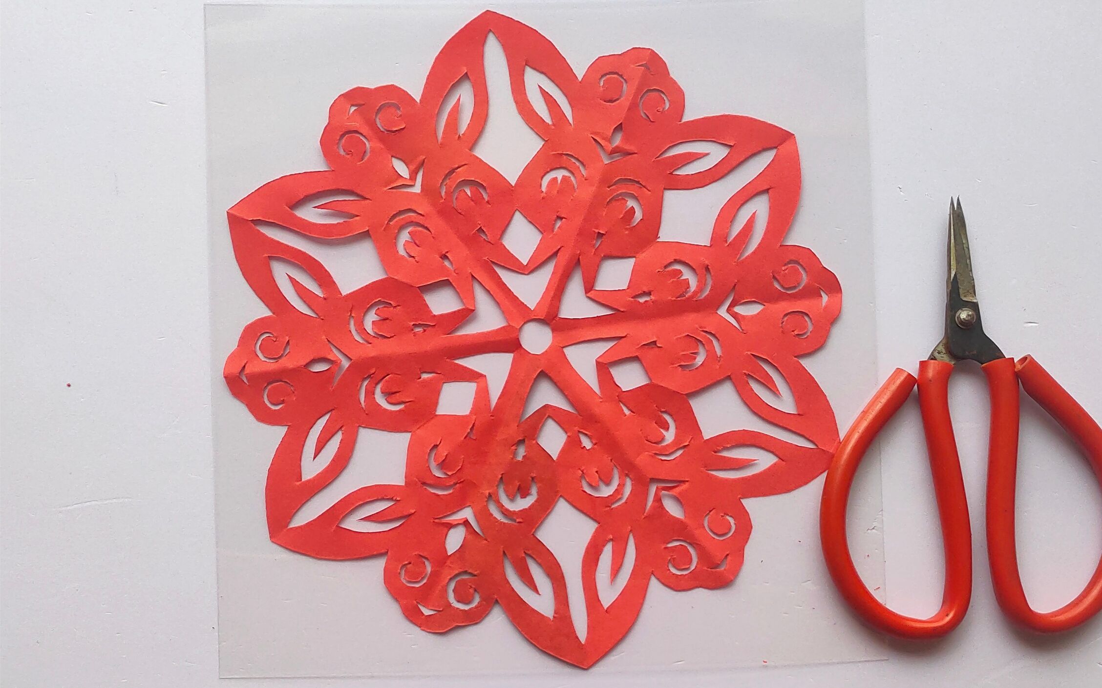 吉祥如意手工剪纸窗花非遗春节节日