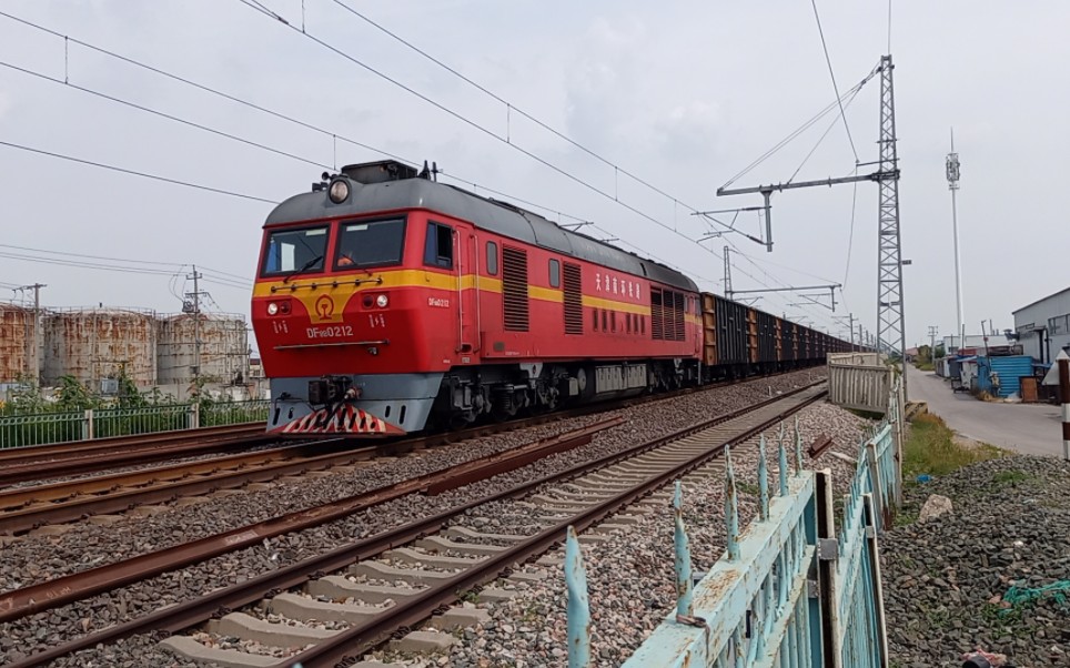 【梦见的拍车日常】天津南环铁路df8b-0212牵引国能自备c80b(到站