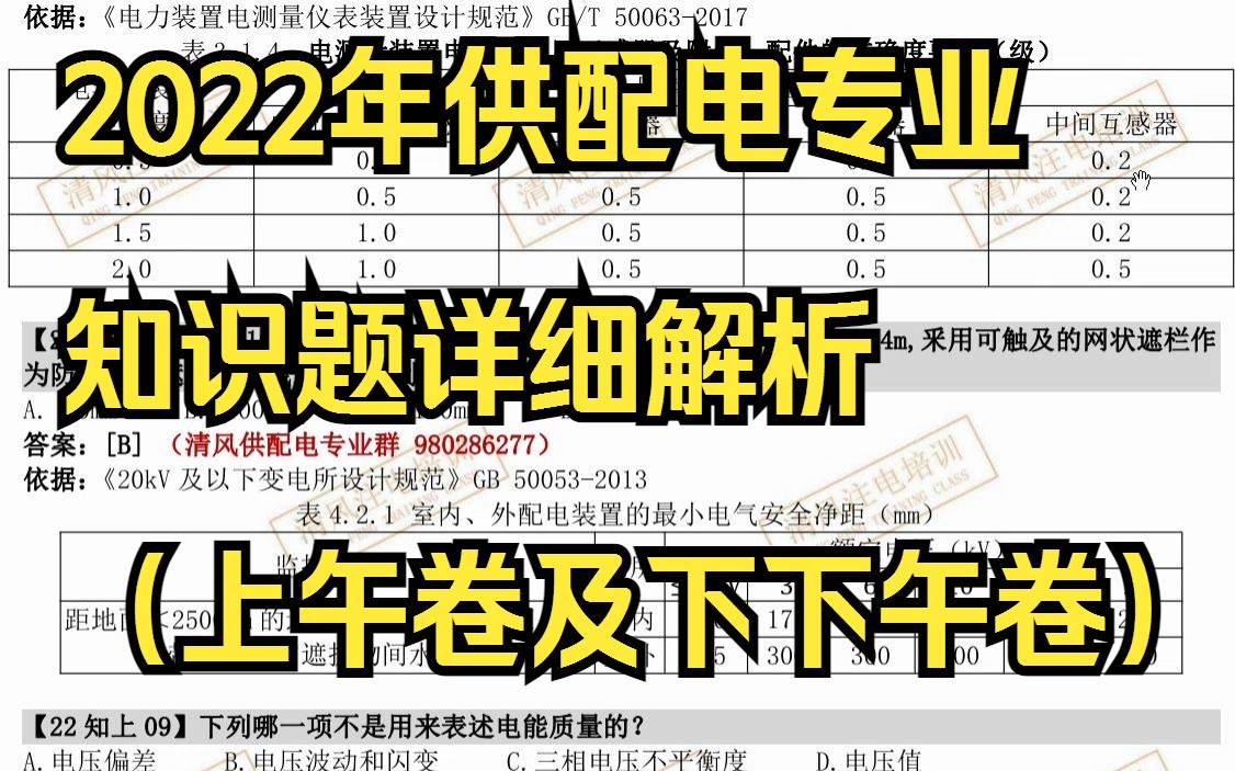 2022年注册电气工程师供配电专业知识题详细解析(上午卷及下下午卷)清风注电培训注册电气工程师培训包括供配电专业培训,发输变电专业培训和注电...