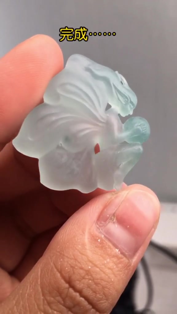 翡翠玉雕设计,玉雕作品花仙子,待抛光!