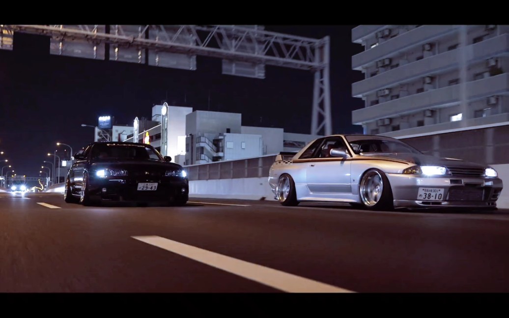 jdm名场面,湾岸gtr压马路