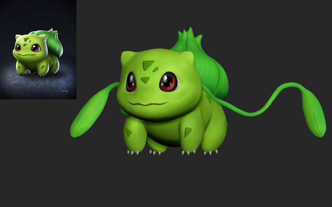 【zbrush雕刻】蒜头王八模型手办建模教程,zb怪物模型雕刻