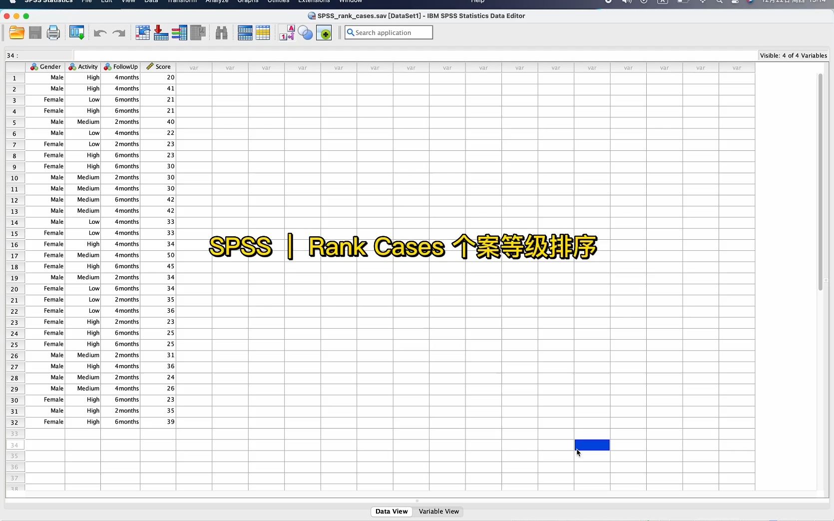 SPSS | Rank Cases 个案等级排序哔哩哔哩bilibili