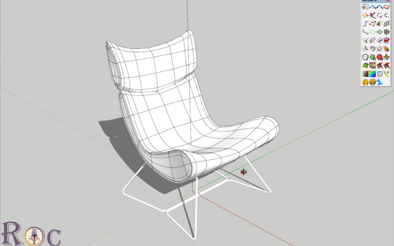 SketchUp多边形建模(polygon),伊莫拉休闲椅Imola Lounge Chair哔哩哔哩bilibili