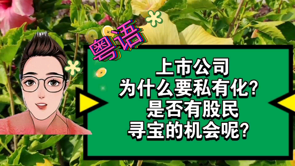 粤语版:上市公司为什么要私有化?有股民寻宝机会吗?小股民可以反对吗?哔哩哔哩bilibili