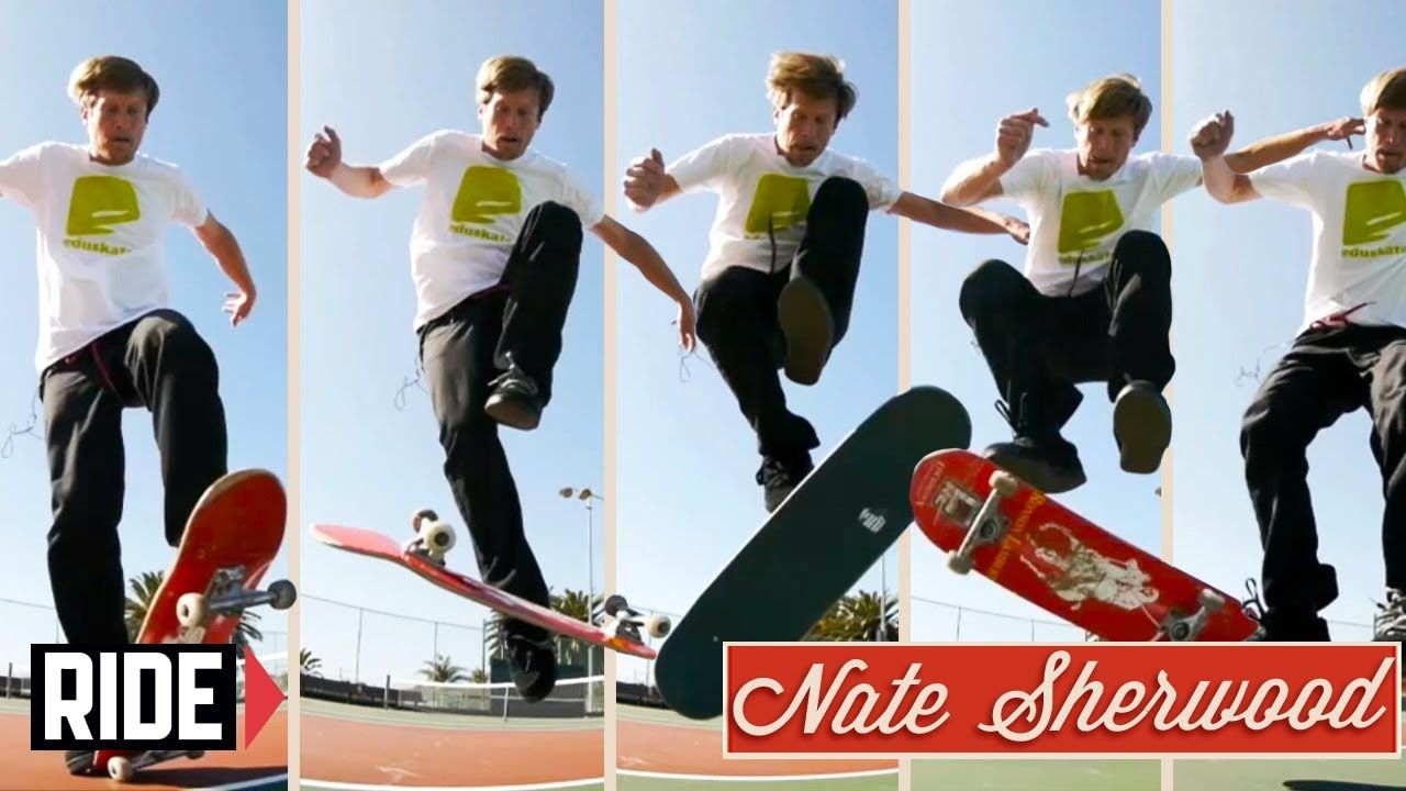 【滑板教学】与nate sherwood老师 一起学习这个 360 pressure flip