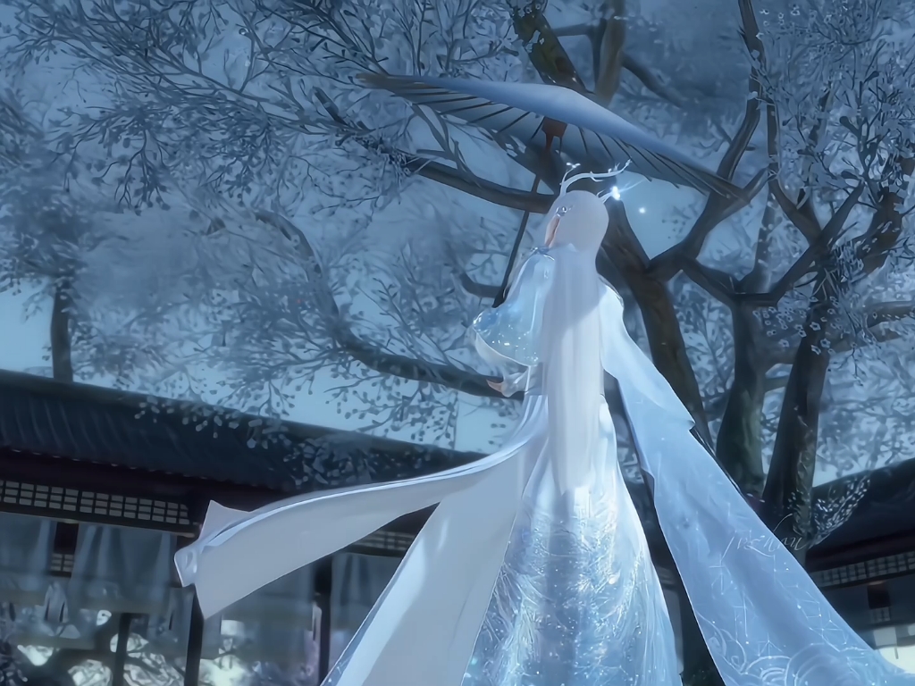 逆水寒【灵鹿苍风/灵鹿瑶羽】时装一览时装是进入商城,专属白发【白鹿