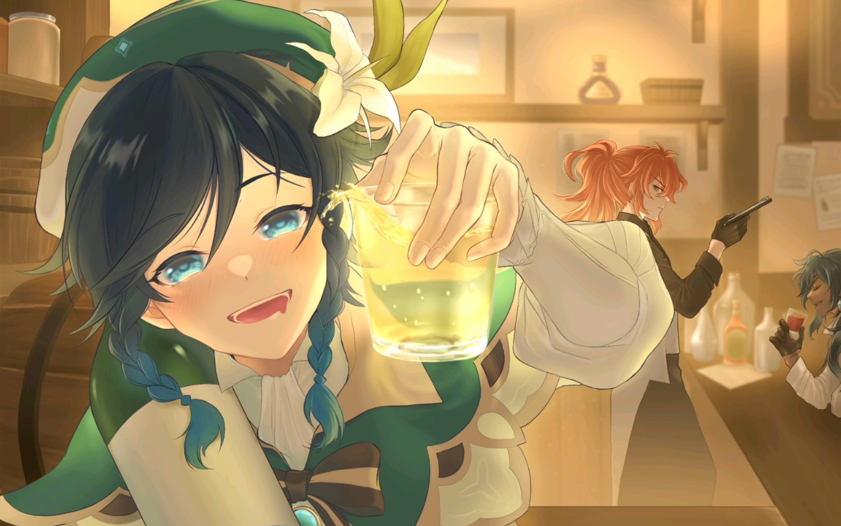 原神温迪祝点赞的小伙伴单抽出温迪专武不歪十连满精满命