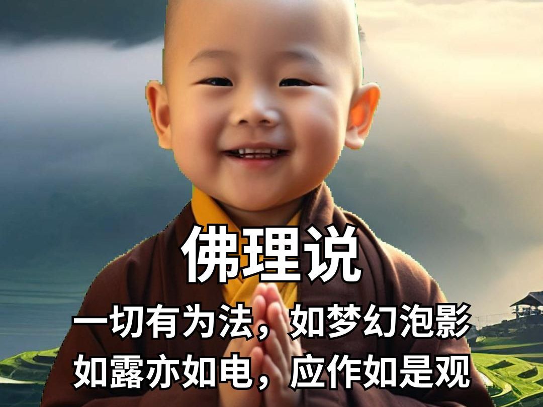 佛理說:一切有为法,如梦幻泡影,如露亦如电,应作如是观