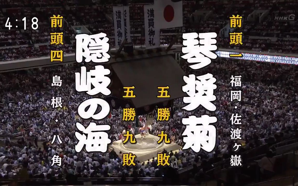 大相扑2019年5月-千秋乐:隐岐之海步 vs 琴奖菊和弘