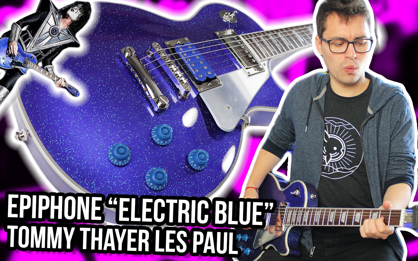 epiphone tommy thayer (kiss) "electric blue" les paul 电吉他示范