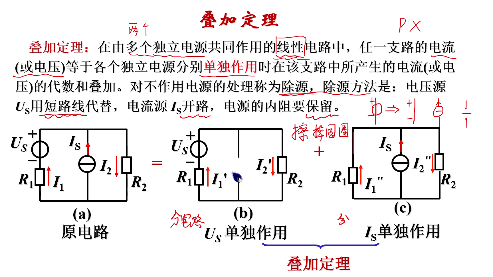 叠加定理内容及例题哔哩哔哩bilibili