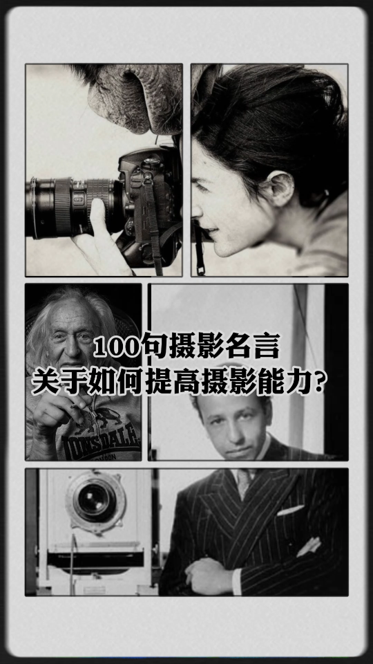 100 句摄影名言,关于如何提高摄影能力?#摄影是写给时光的情书 #审美提升 #摄影大师 #摄影名言哔哩哔哩bilibili