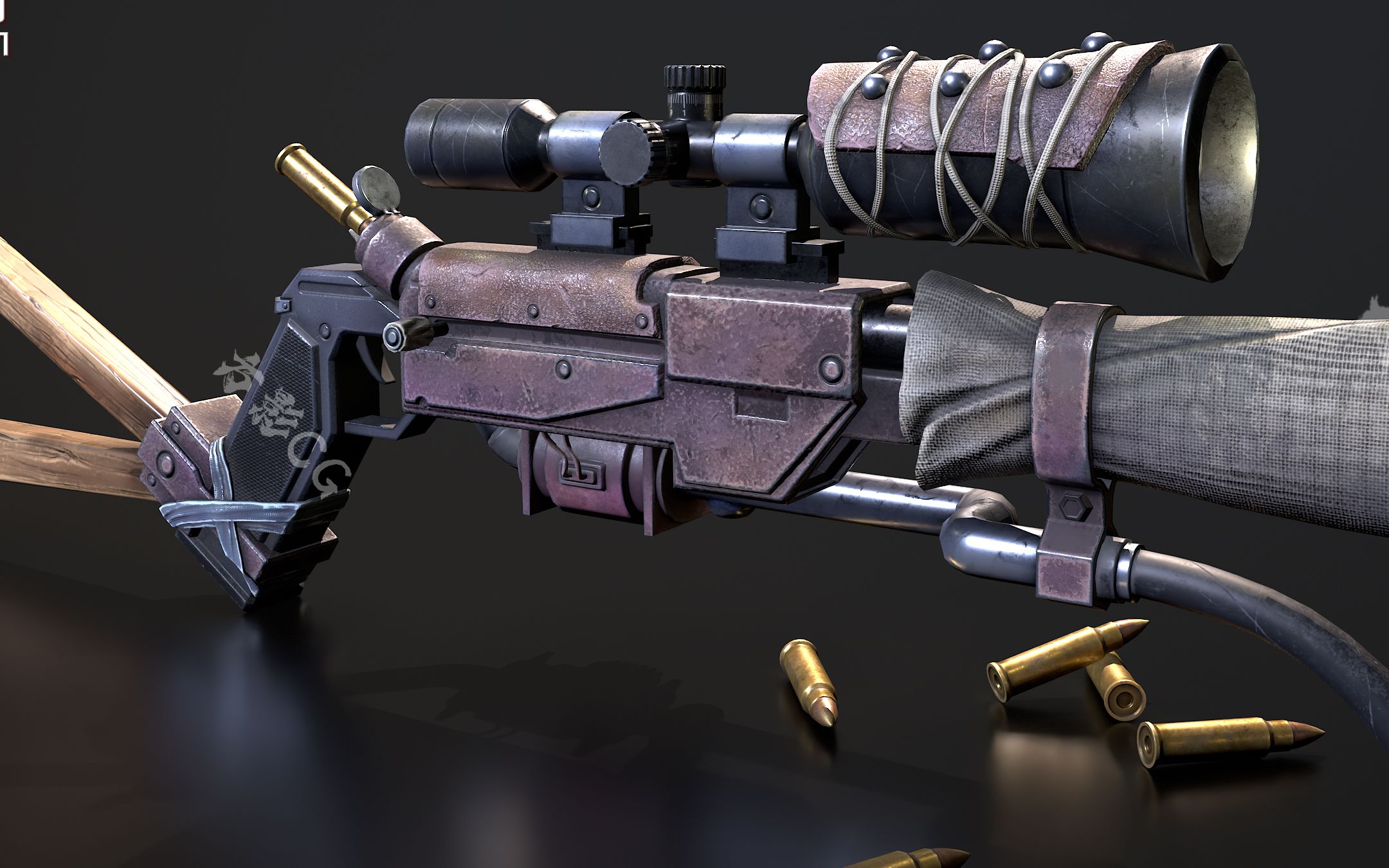 次世代游戏pbr案例全流程演示!基础班枪械案例成品展示