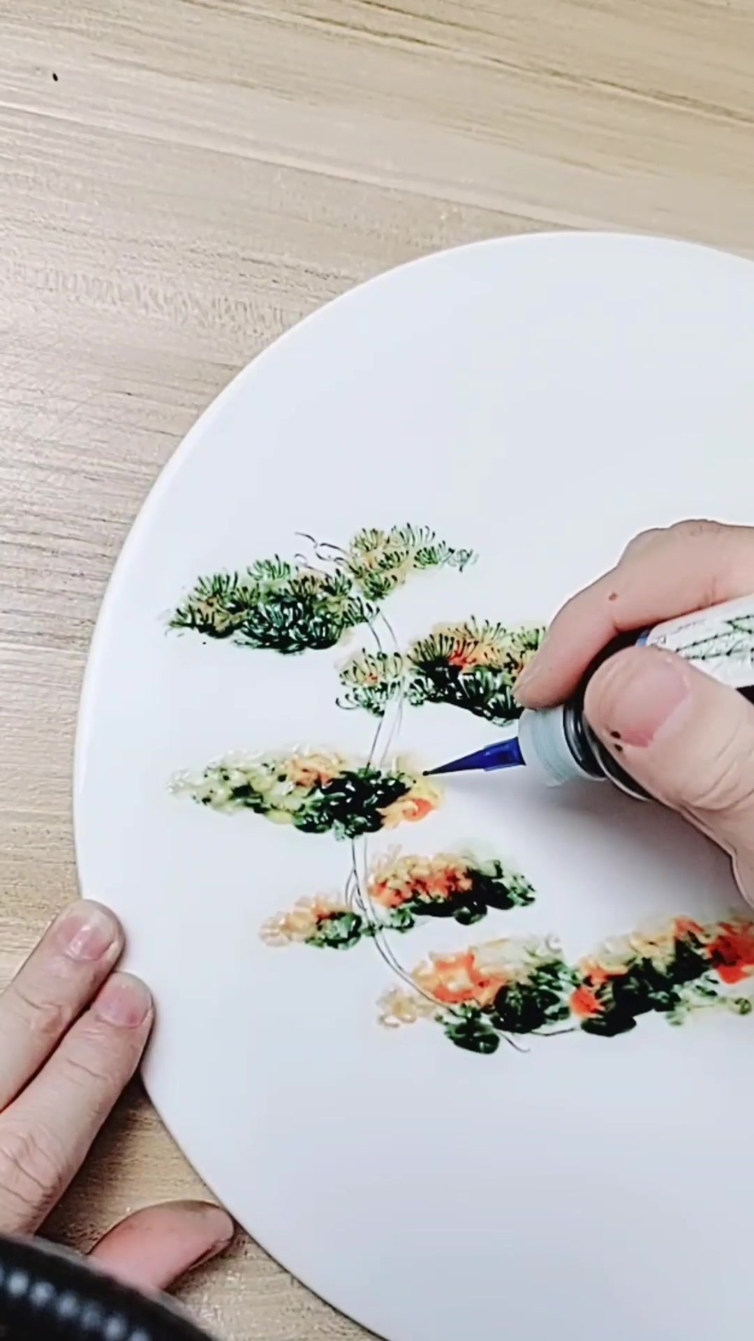 果酱画 做一个松树的基础.